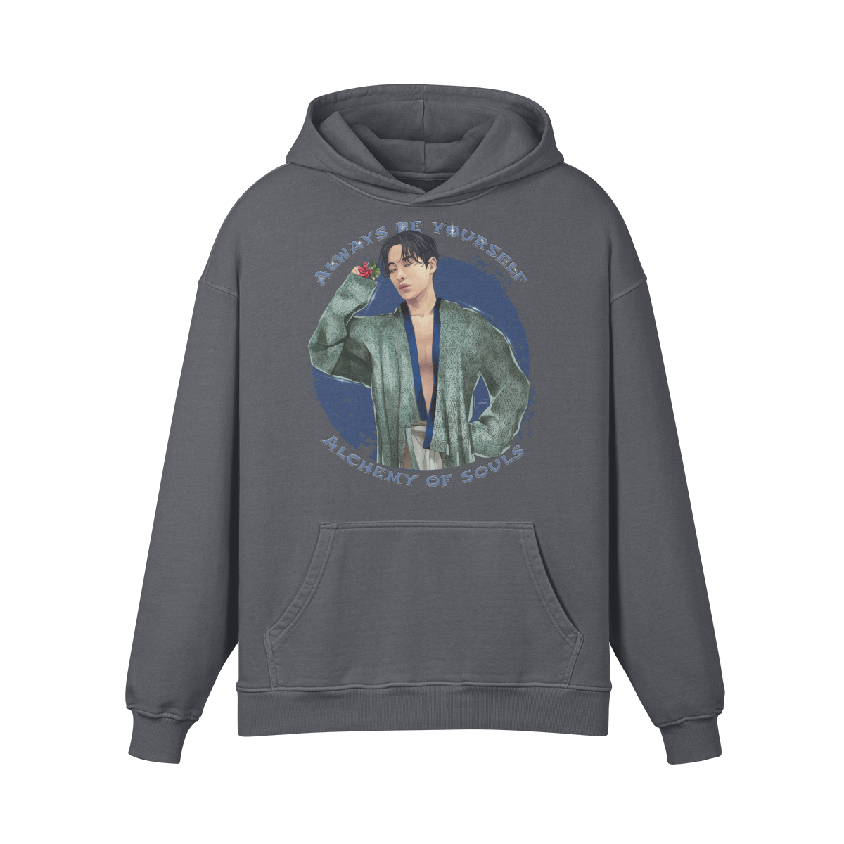 Premium Hoodie washed out look " Handgemahlt von LUKART" Alchemy of Souls - ASIA-Shirts