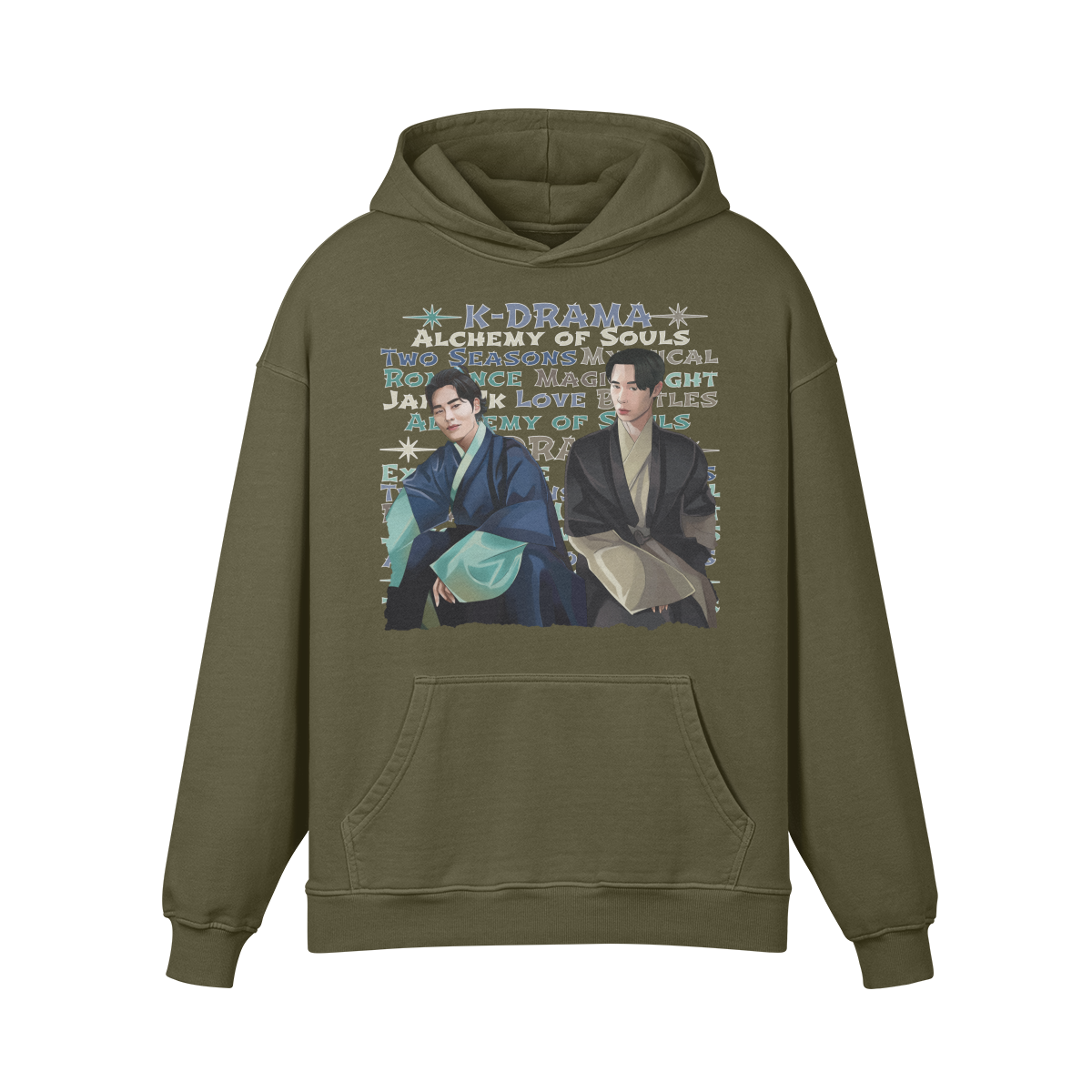 Premium Hoodie washed out look " Handgemahlt von LUKART" Alchemy of Souls - ASIA-Shirts