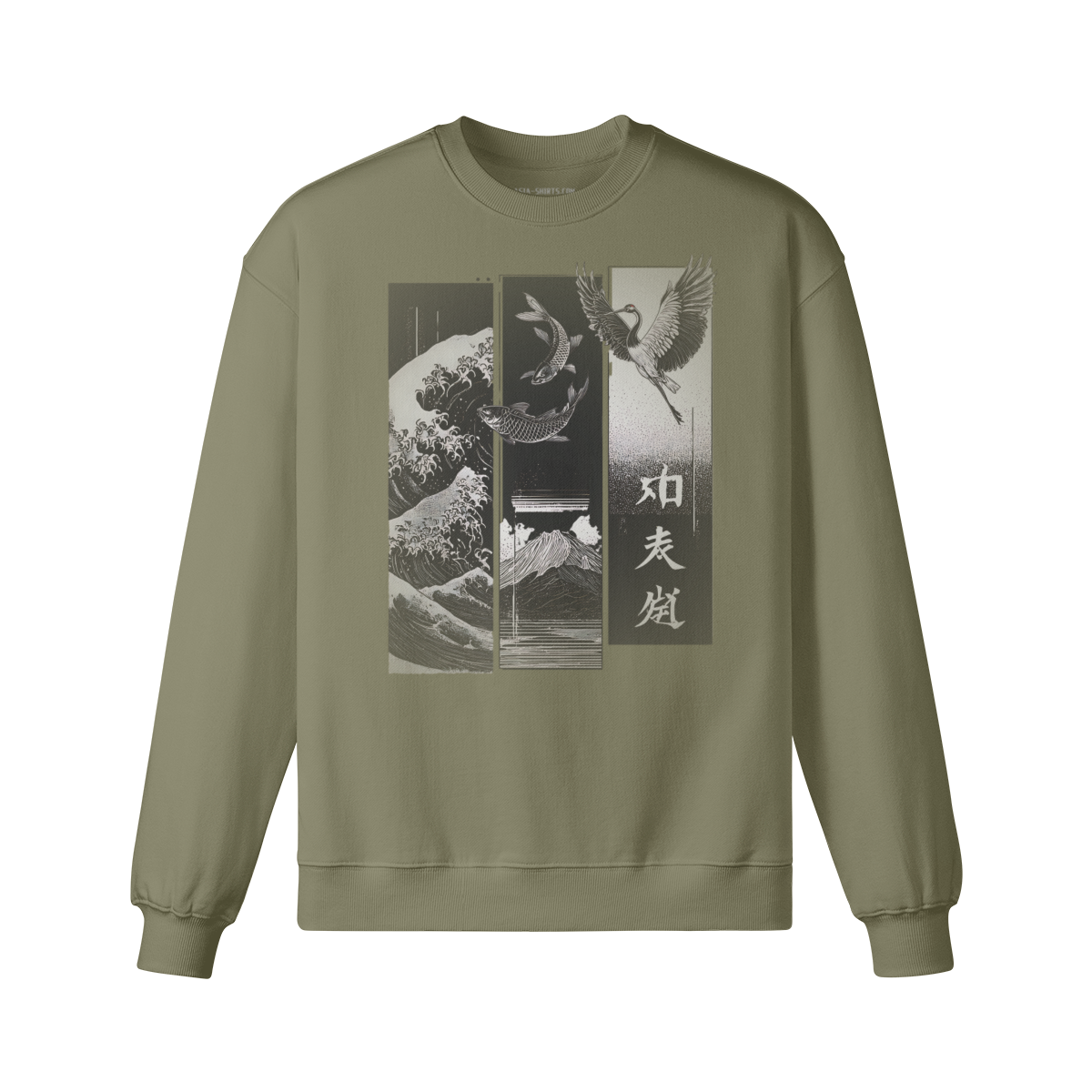 Dark Edition „Koi & Kranich“ – Oversized Sweatshirt – Lilac – Japan Art – Ansicht 6