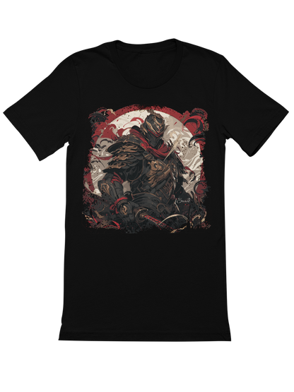 Demon in Samurai-Ruestung und Helm mit Katana Japan Bio T-Shirt 1012