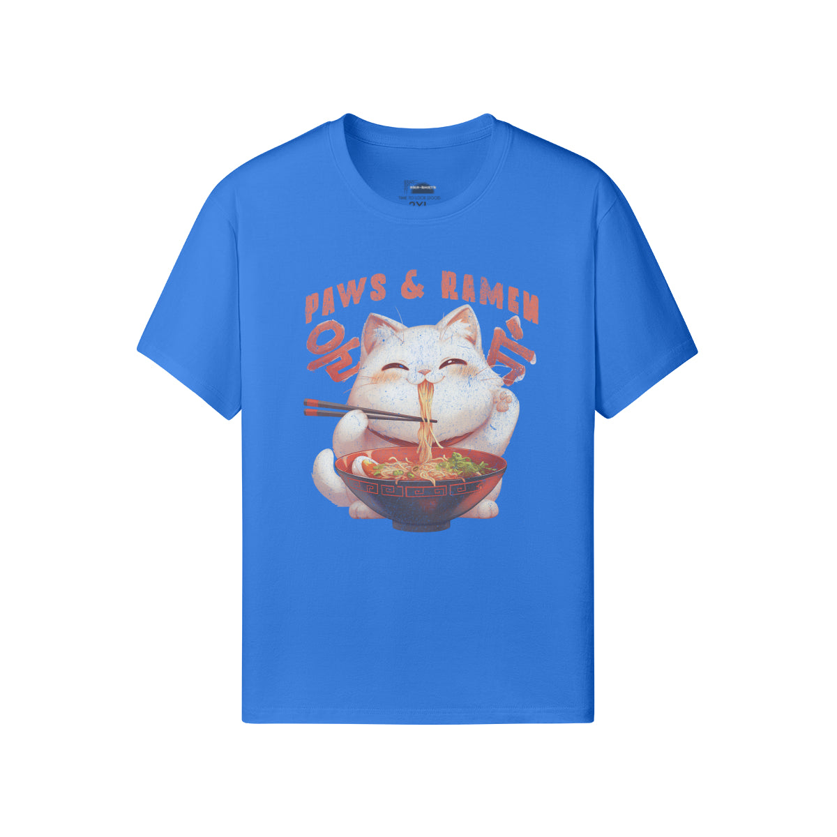 Ausgefallenes T-Shirt für Männer und Damen mit Katzen print "Paws and Ramen"-ASIA-Shirts