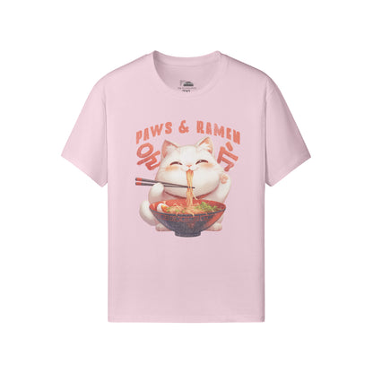 Ausgefallenes T-Shirt für Männer und Damen mit Katzen print "Paws and Ramen"-ASIA-Shirts