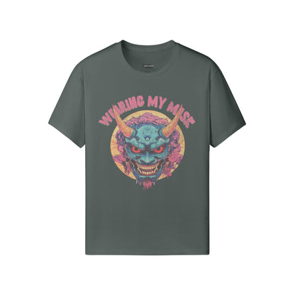Ausgefallenes T-Shirt für Männer und Damen mit Oni Mask print-ASIA-Shirts