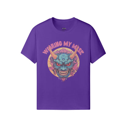Ausgefallenes T-Shirt für Männer und Damen mit Oni Mask print-ASIA-Shirts