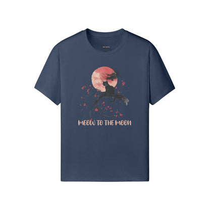 Ausgefallenes T- Shirt "Meow to the Moon" Katzen print-ASIA-Shirts