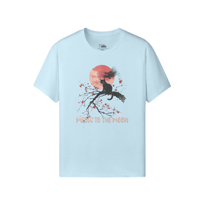 Ausgefallenes T- Shirt "Meow to the Moon" Katzen print-ASIA-Shirts