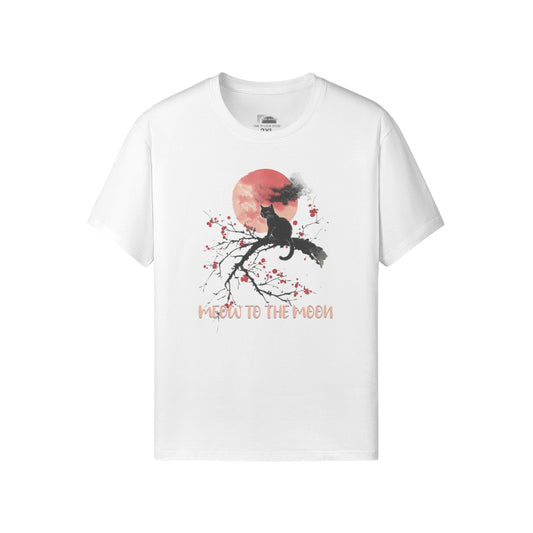Ausgefallenes T- Shirt "Meow to the Moon" Katzen print-ASIA-Shirts ASIA-Shirts