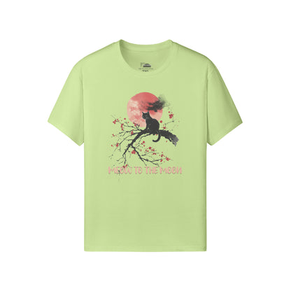 Ausgefallenes T- Shirt "Meow to the Moon" Katzen print-ASIA-Shirts