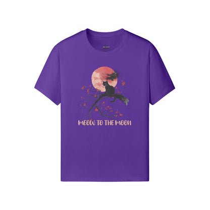 Ausgefallenes T- Shirt "Meow to the Moon" Katzen print-ASIA-Shirts