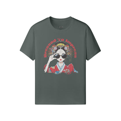 Ausgefallenes T-Shirt Japan Kunst Geisha "dresssed to impress"-ASIA-Shirts