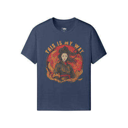 Ausgefallenes T-Shirt für Männer und Damen mit Geisha print-ASIA-Shirts