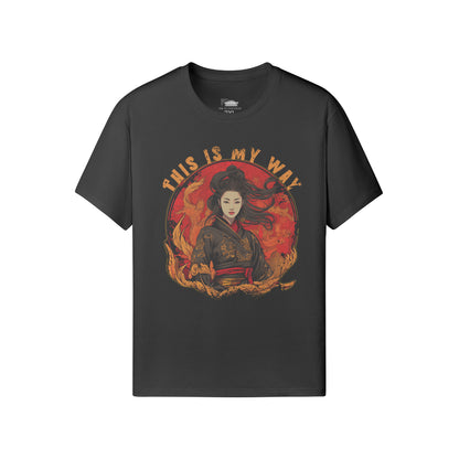 Ausgefallenes T-Shirt für Männer und Damen mit Geisha print-ASIA-Shirts