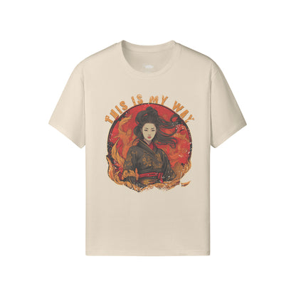 Ausgefallenes T-Shirt für Männer und Damen mit Geisha print-ASIA-Shirts