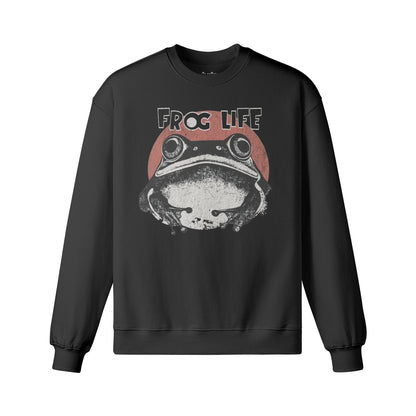 Heavy Oversized Sweatshirt mit Frosch Japan Kunst print-ASIA-Shirts