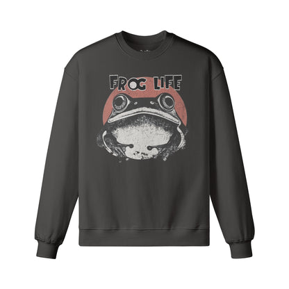 Heavy Oversized Sweatshirt mit Frosch Japan Kunst print-ASIA-Shirts