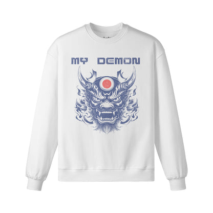 Heavy Oversized Sweatshirt mit Oni Mask "My Demon" print-ASIA-Shirts