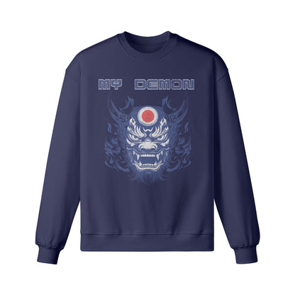 Heavy Oversized Sweatshirt mit Oni Mask "My Demon" print-ASIA-Shirts