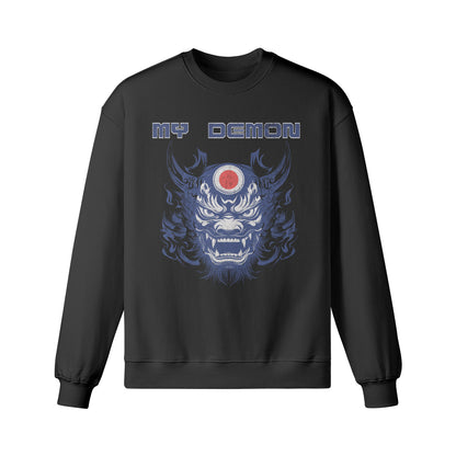 Heavy Oversized Sweatshirt mit Oni Mask "My Demon" print-ASIA-Shirts