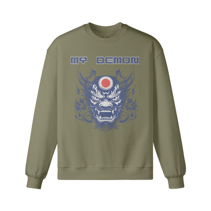 Heavy Oversized Sweatshirt mit Oni Mask "My Demon" print-ASIA-Shirts