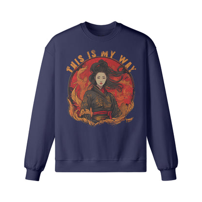 Heavy Oversized Sweatshirt Geisha print-ASIA-Shirts