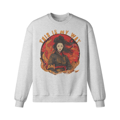Heavy Oversized Sweatshirt Geisha print-ASIA-Shirts