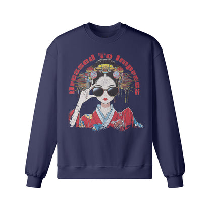 Heavy Oversized Sweatshirt Geisha "dress to impress! print-ASIA-Shirts