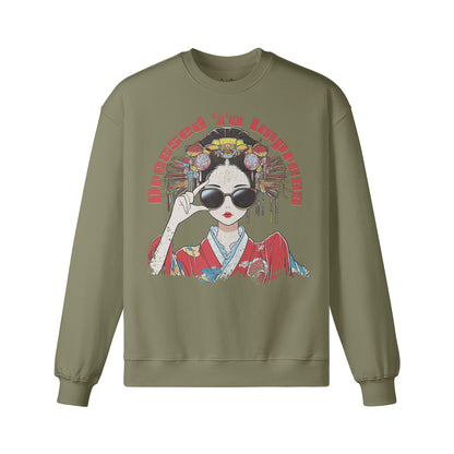 Heavy Oversized Sweatshirt Geisha "dress to impress! print-ASIA-Shirts