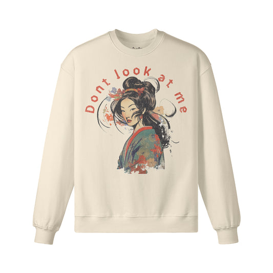 Heavy Oversized Sweatshirt Geisha print-ASIA-Shirts ASIA-Shirts