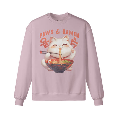 Heavy Oversized Sweatshirt mit Katzen print "Paws and Ramen"-ASIA-Shirts