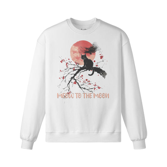 Heavy Oversized Sweatshirt mit Katzen print "Meow to the Moon"-ASIA-Shirts ASIA-Shirts