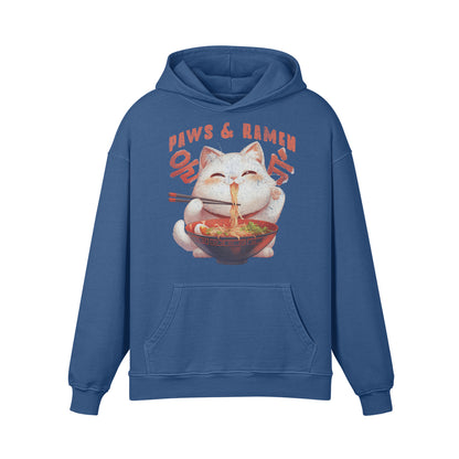 Premium Hoodie washed out look "Paws and Ramen" print-ASIA-Shirts