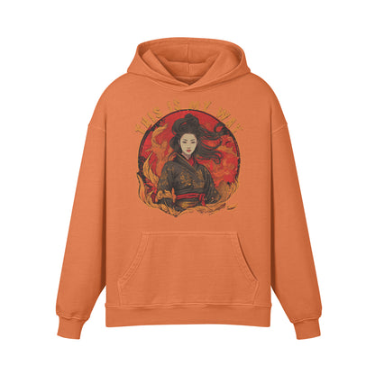 Premium Hoodie washed out look "Geisha" print-ASIA-Shirts
