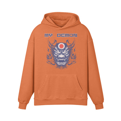 Premium Hoodie washed out look mit Oni Mask print "My Demon"-ASIA-Shirts