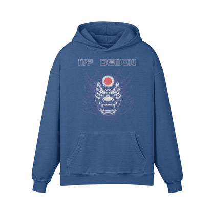 Premium Hoodie washed out look mit Oni Mask print "My Demon"-ASIA-Shirts