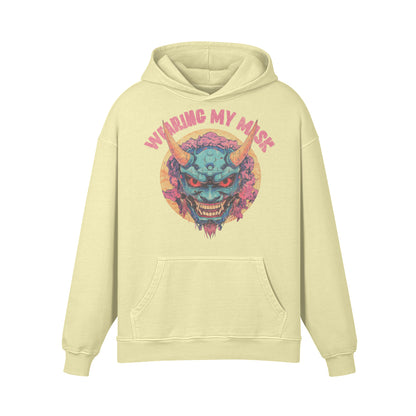Premium Hoodie washed out look "Oni Mask" print-ASIA-Shirts