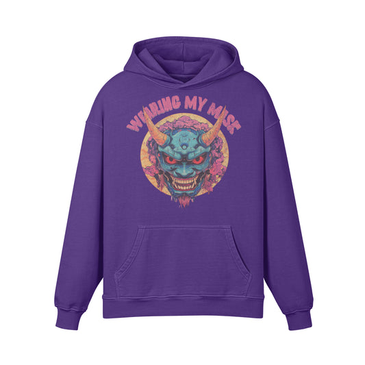 Premium Hoodie washed out look "Oni Mask" print-ASIA-Shirts ASIA-Shirts