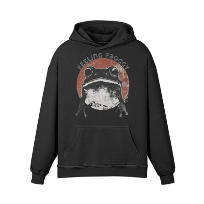 Premium Hoodie washed out look "Feeling Froggy" print-ASIA-Shirts