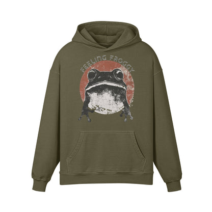 Premium Hoodie washed out look "Feeling Froggy" print-ASIA-Shirts