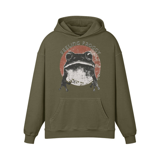 Premium Hoodie washed out look "Feeling Froggy" print-ASIA-Shirts ASIA-Shirts
