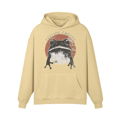 Premium Hoodie washed out look "Feeling Froggy" print-ASIA-Shirts