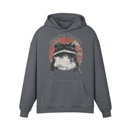 Premium Hoodie washed out look "Feeling Froggy" print-ASIA-Shirts