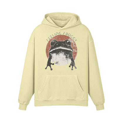 Premium Hoodie washed out look "Feeling Froggy" print-ASIA-Shirts