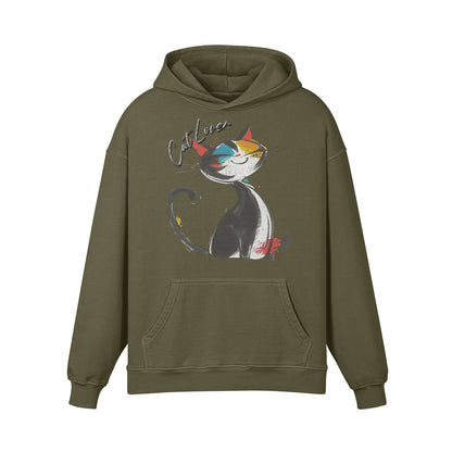 Premium Hoodie washed out look Katzen print "Cat Lover"-ASIA-Shirts
