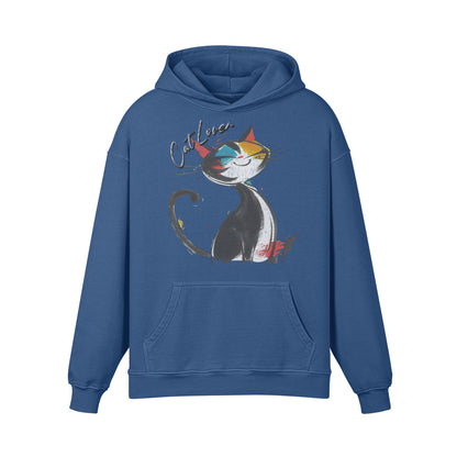 Premium Hoodie washed out look Katzen print "Cat Lover"-ASIA-Shirts