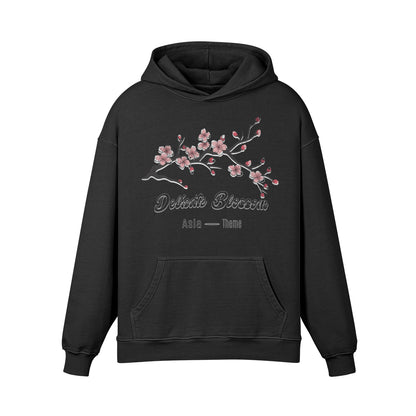 Premium Hoodie washed out look "Asia Spirit" Cherry Blossom print-ASIA-Shirts