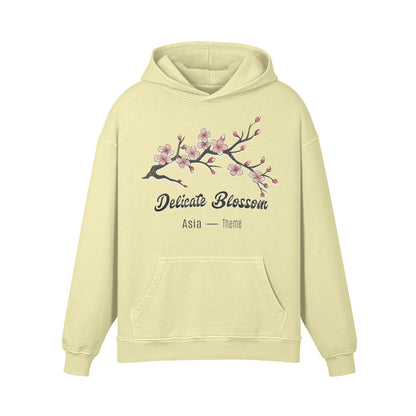 Premium Hoodie washed out look "Asia Spirit" Cherry Blossom print-ASIA-Shirts