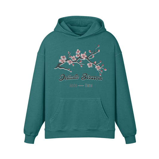 Premium Hoodie washed out look "Asia Spirit" Cherry Blossom print-ASIA-Shirts ASIA-Shirts
