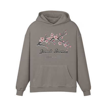 Premium Hoodie washed out look "Asia Spirit" Cherry Blossom print-ASIA-Shirts