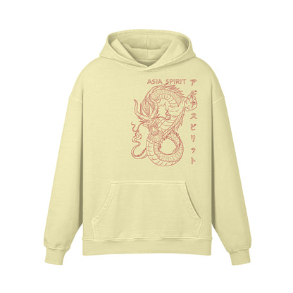 Premium Hoodie washed out look "Japan Dragon" print-ASIA-Shirts