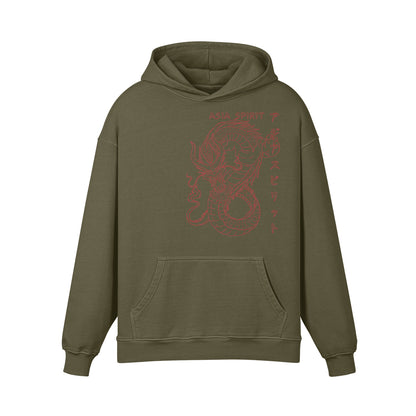 Premium Hoodie washed out look "Japan Dragon" print-ASIA-Shirts